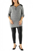 Haut grande taille style pull tunique gris foncé taille unique 46/48/50